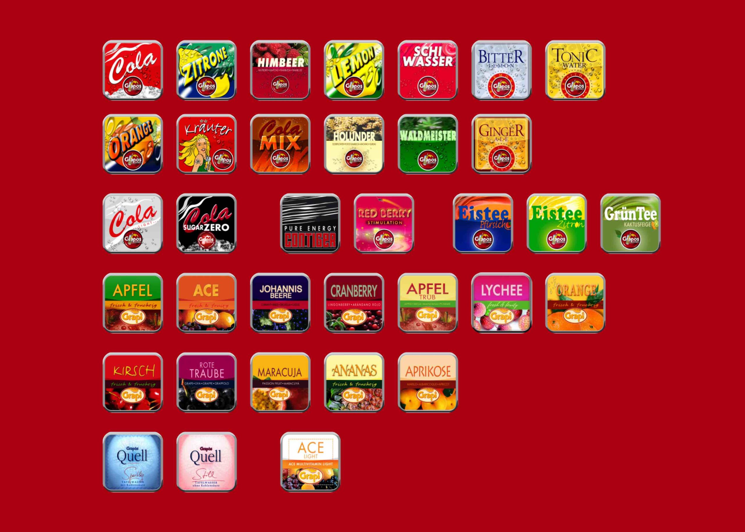 Softgetränke von Grapos Schweiz – vielfältige Sirupsorten für Gastronomie und Ausschanksysteme